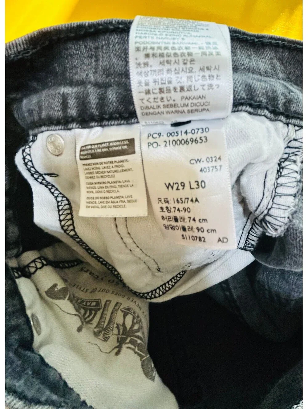 Levis 514 Straight Fit Black Jeans Mens W29 L30 Native Cali Denim Style 0730
